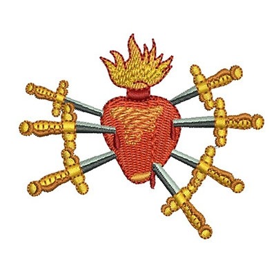 Matriz de matriz Matriz De Bordado Imaculado Coração De Maria 8 Cm