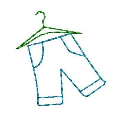 Matriz de matriz Matriz De Bordado Calça No Cabide