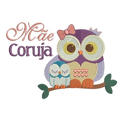 Matriz de matriz Matriz De Bordado Mãe Coruja 16 Cm