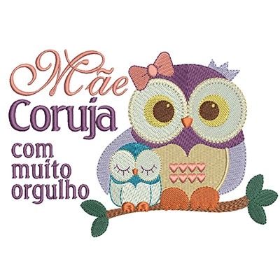 Matriz de matriz Matriz De Bordado Mãe Coruja Com Orgulho