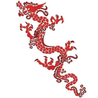Matriz de matriz Matriz De Bordado Dragão Oriental Menor