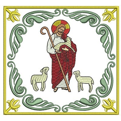 Matriz de matriz Matriz De Bordado Conjunto De Alfaias Jesus Bom Pastor 111