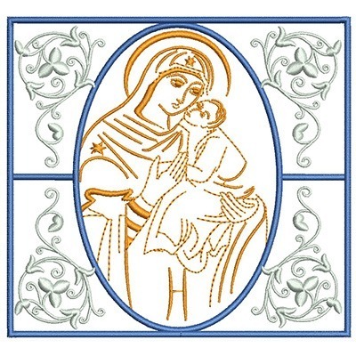 Matriz de matriz Matriz De Bordado Conjunto De Alfaias Mãe De Misericórdia 119