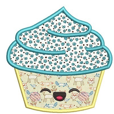 Matriz de matriz Matriz De Bordado Cupcake Cute Aplicado