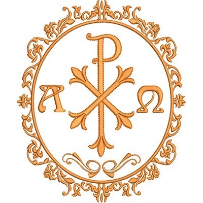 Matriz de matriz Matriz De Bordado Medalha Px Alfa & Omega
