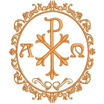 Matriz de matriz Matriz De Bordado Medalha Px Alfa E Omega 2