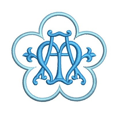 Matriz de matriz Matriz De Bordado Mariano Com Flor