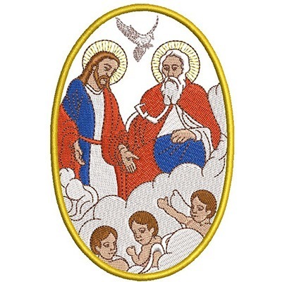 Matriz de matriz Matriz De Bordado Medalha Santíssima Trindade