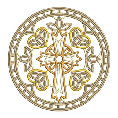 Matriz de matriz Matriz De Bordado Medalha Rechilieu Com Cruz 1