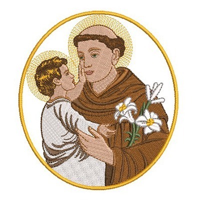 Matriz de matriz Matriz De Bordado Medalha Santo Antônio 14cm
