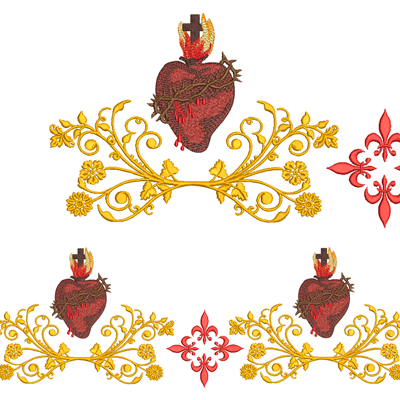 Matriz de matriz Matriz De Bordado Conjunto Barrado Sagrado Coração