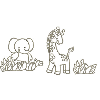 Matriz de matriz Matriz De Bordado Elefante E Girafa Safari