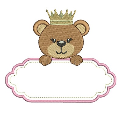 Matriz de matriz Matriz De Bordado Ursa De Coroa Com Moldura 2