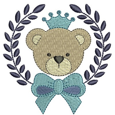 Matriz de matriz Matriz De Bordado Moldura De Acácias Com Urso 1