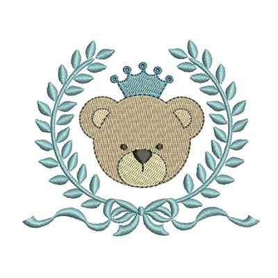 Matriz de matriz Matriz De Bordado Moldura De Acácias Com Urso 2