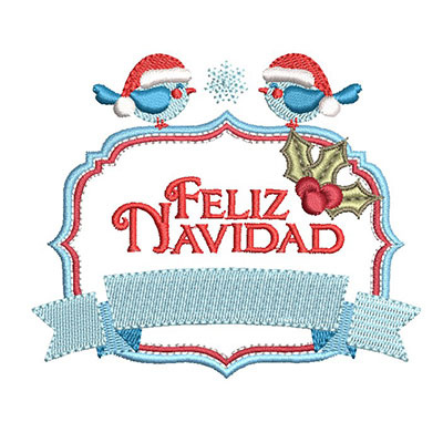 Matriz de matriz Matriz De Bordado Moldura Feliz Navidad 4