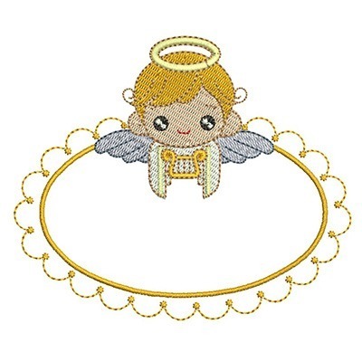 Matriz de matriz Matriz De Bordado Moldura Anjo 3