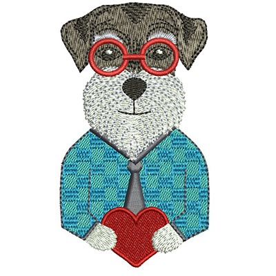 Matriz de matriz Matriz De Bordado Cachorro Com Coração