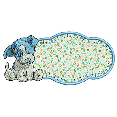 Matriz de matriz Matriz De Bordado Cachorro Com Moldura Aplicada