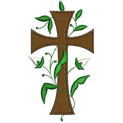 Matriz de matriz Matriz De Bordado Cruz Com Folhagem