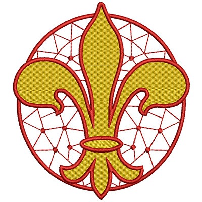 Matriz de matriz Matriz De Bordado Flor De Lis Na Moldura