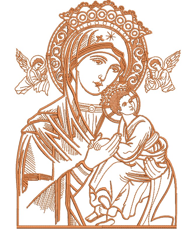 Matriz de matriz Matriz De Bordado Nossa Senhora Perpétuo Socorro Contornada