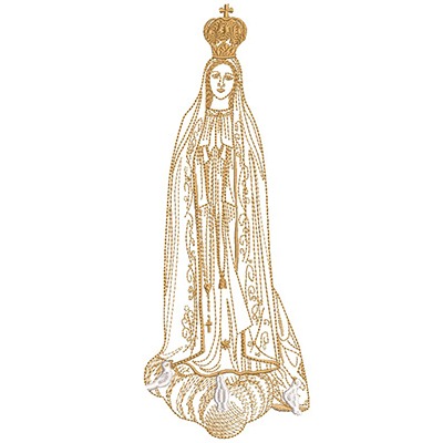 Matriz de matriz Matriz De Bordado Nossa Senhora De Fátima Contornada 25 Cm