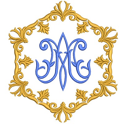 Matriz de matriz Matriz De Bordado Moldura Litúrgica Mariana