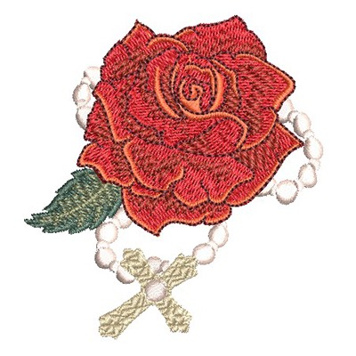 Matriz de matriz Matriz De Bordado Rosa Com Rosário