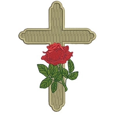 Matriz de matriz Matriz De Bordado Cruz Com Rosa