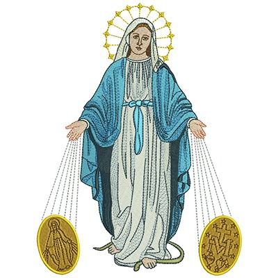 Matriz de matriz Matriz De Bordado Nossa Senhora Das Graças Medalhas