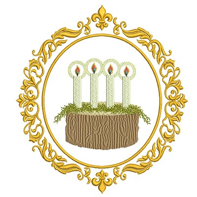 Matriz de matriz Matriz De Bordado Medalha Advento