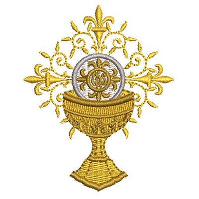 Matriz de matriz Matriz De Bordado Cálice Com Hóstia Adornada Pequeno