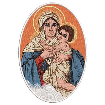 Matriz de matriz Matriz De Bordado Medalha Mãe Peregrina 20 Cm