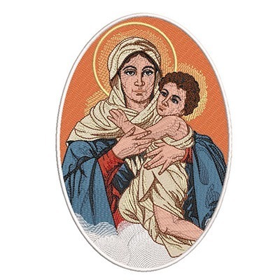 Matriz de matriz Matriz De Bordado Medalha Mãe Peregrina 23 Cm
