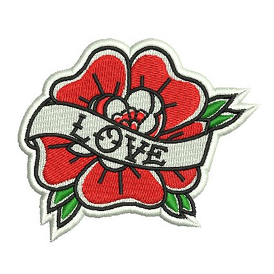 Matriz de matriz Matriz De Bordado Flor Love Patch