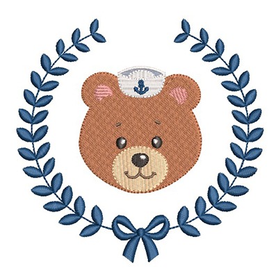 Matriz de matriz Matriz De Bordado Urso Marinheiro Na Moldura