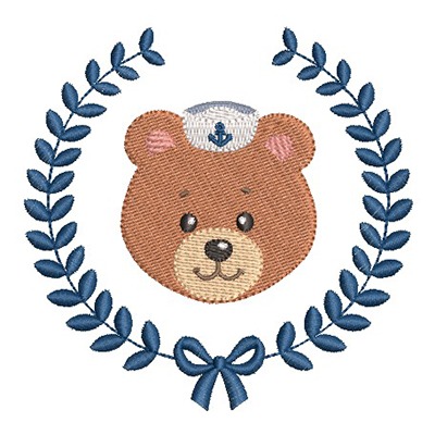 Matriz de matriz Matriz De Bordado Urso Marinheiro Na Moldura 2