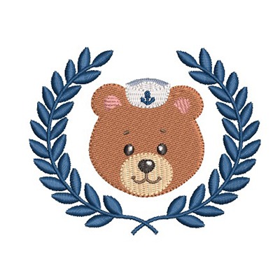 Matriz de matriz Matriz De Bordado Urso Marinheiro Na Moldura 3