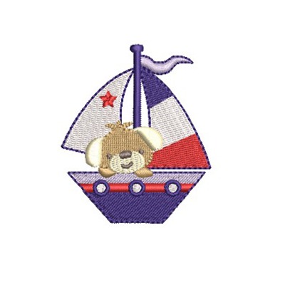 Matriz de matriz Matriz De Bordado Barco Cachorro Marinheiro