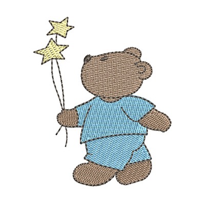 Matriz de matriz Matriz De Bordado Urso Com Estrelas 2