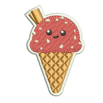 Matriz de matriz Matriz De Bordado Sorvetinho Cute 3 Patch