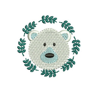 Matriz de matriz Matriz De Bordado Urso Polar Na Moldura De Natal