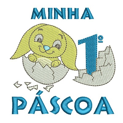 Matriz de matriz Matriz De Bordado Minha Primeira Páscoa Menino
