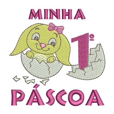 Matriz de matriz Matriz De Bordado Minha Primeira Páscoa Menina