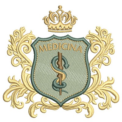 Matriz de matriz Matriz De Bordado Escudo Medicina 7