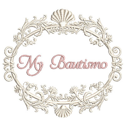 Matriz de matriz Matriz De Bordado Moldura Provençal Mi Bautismo Esp 2