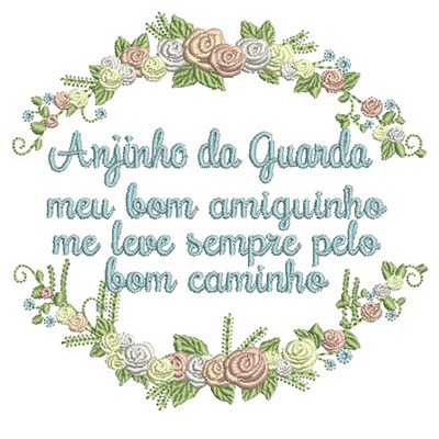 Matriz de matriz Matriz De Bordado Moldura Com Oração Anjinho 2