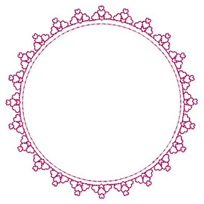 Matriz de matriz Matriz De Bordado Moldura Corações 9 Cm