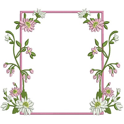 Matriz de matriz Matriz De Bordado Moldura Retangular Floral